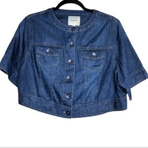 TORRID Denim Short Sleeve Cropped Jacket - Size 1X
